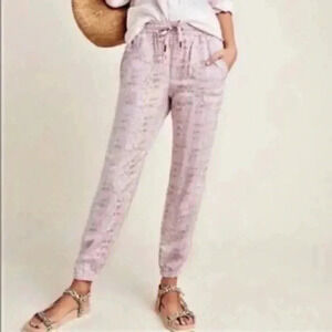 Anthropologie pink snakeskin‎ joggers XS